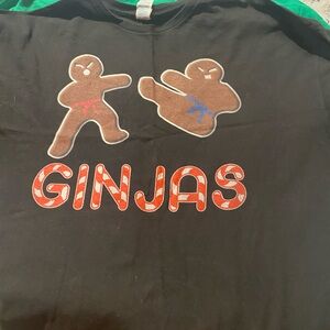 Black T-Shirt with Gingerbread Design